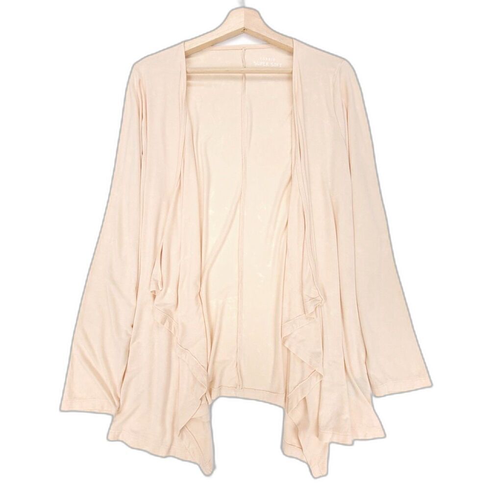 TORRID Super Soft Waterfall Cardigan Draped Open Front Sweater Sand Plus Size 1X